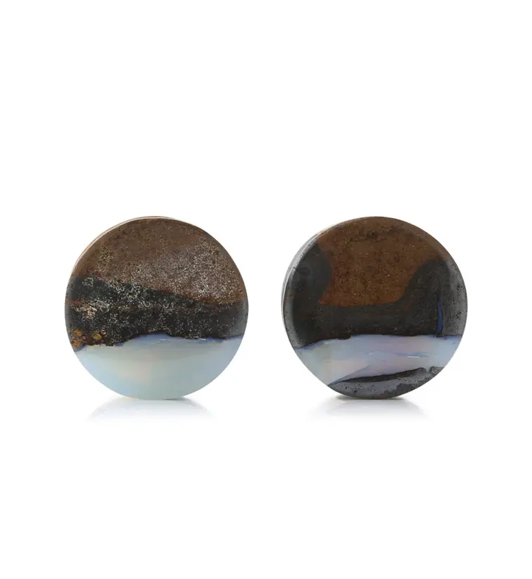 1/2" Boulder Opal Ear Plug – 12.5Mm Organic Stone Gauge 1