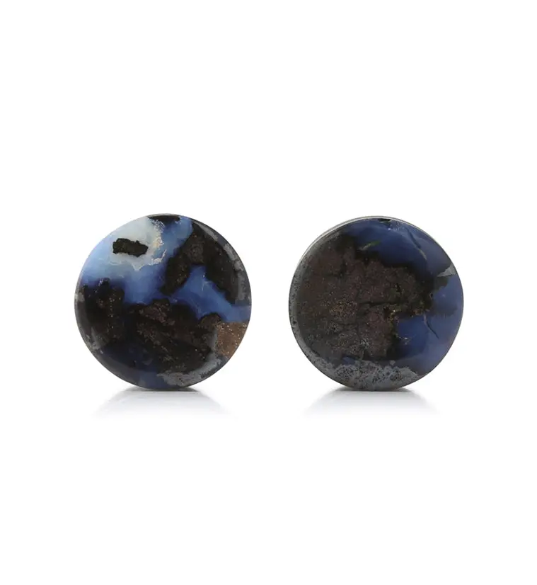 1/2" Boulder Opal Ear Plug – 12Mm Natural Stone Tunnel (Design C) 1
