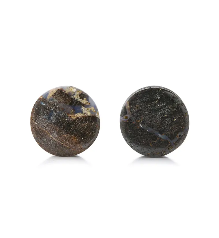 1/2" Boulder Opal Plug – Artisan 12Mm Stone Gauge (Style B) 1