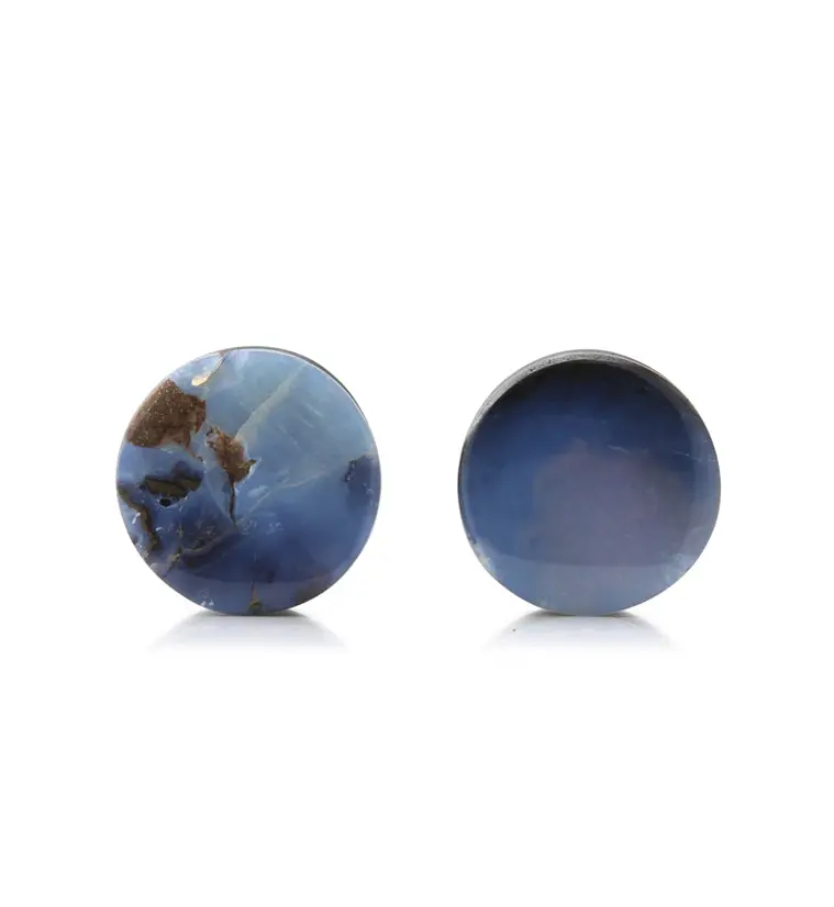 1/2" Boulder Opal Stone Plug – 12Mm Artisan-Cut Tunnel 1