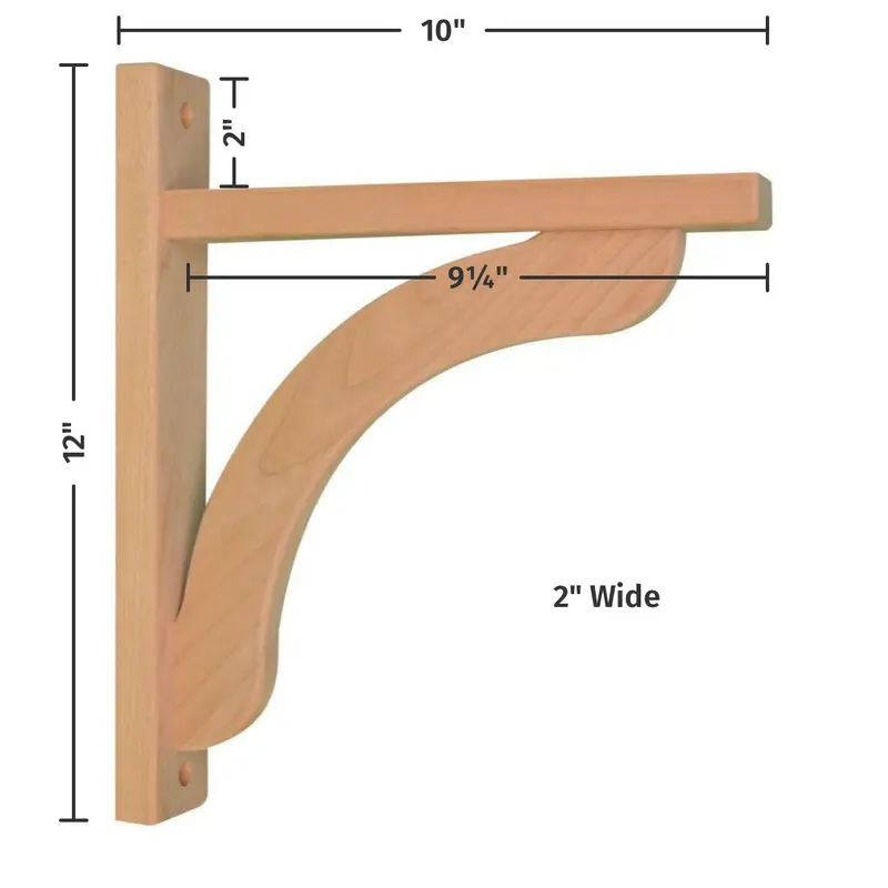 10-Inch Concave Wood Shelf Bracket 1