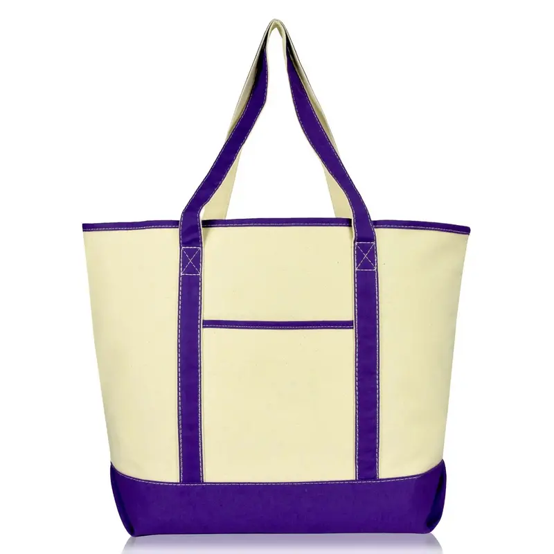 22-Inch Purple Canvas Tote Bag 1