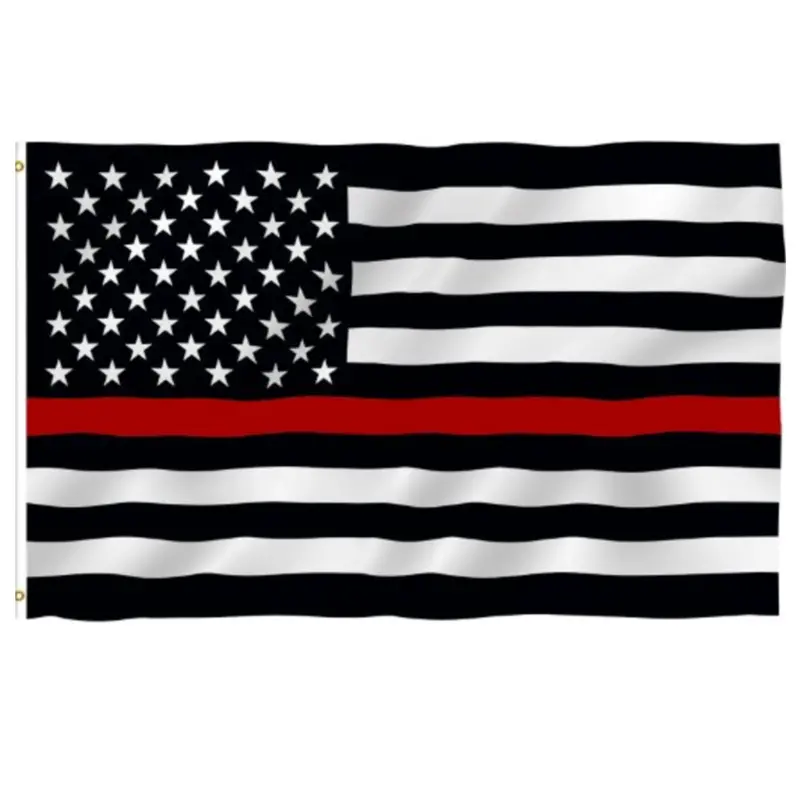 3' X 5' Thin Red Line Nylon Outdoor Flag 1