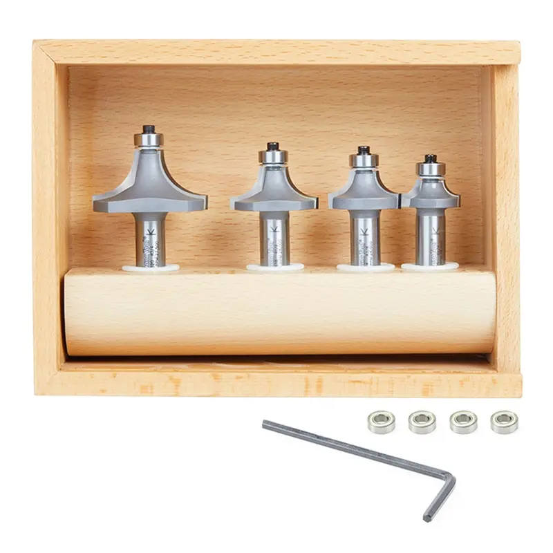Amana Tool Ams-556 4-Piece Roundover & Beading Router Bit Combo 1