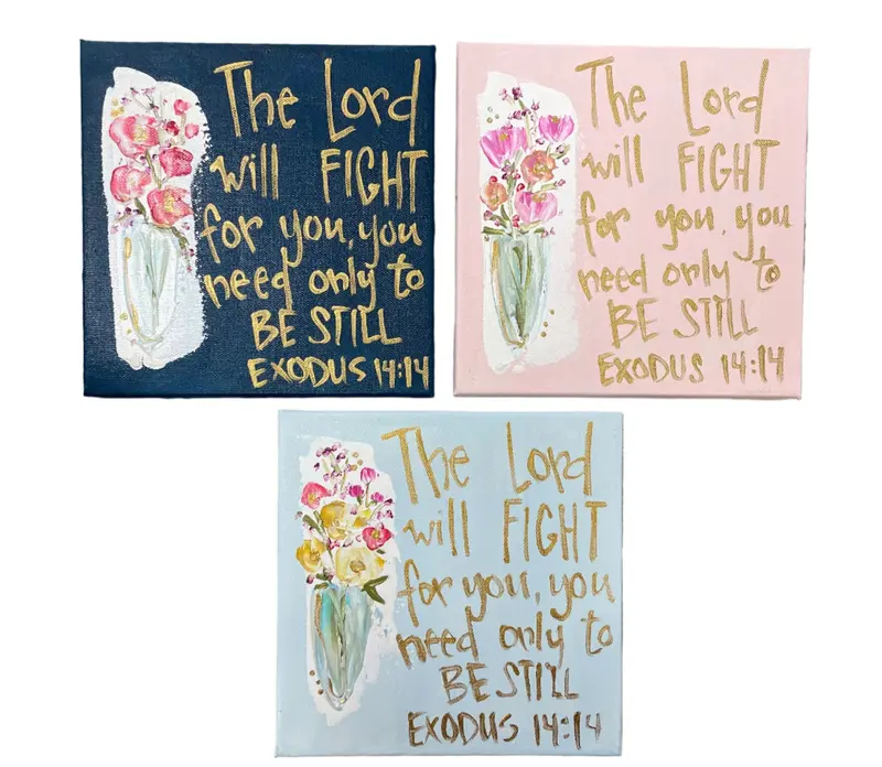Bb Fulton Inspirational Canvas Art Print: 'The Lord Will Fight For You' 1