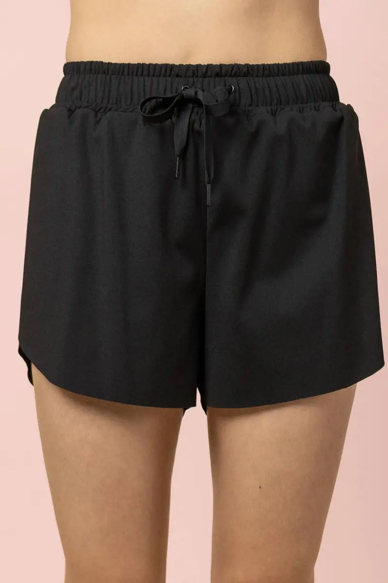 Black High-Mobility Athletic Shorts – Side Step Collection 1