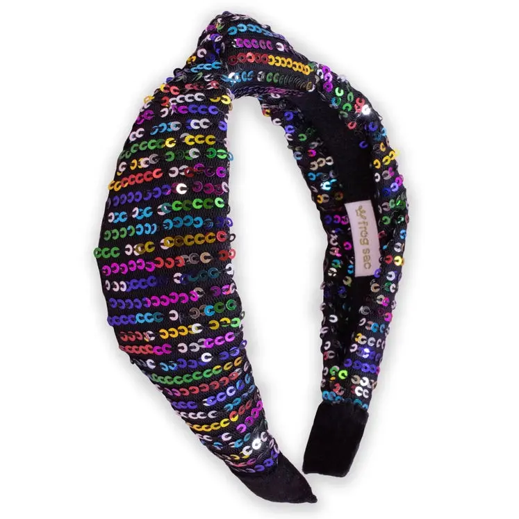 Black Rainbow Sequin Headband For Kids 1
