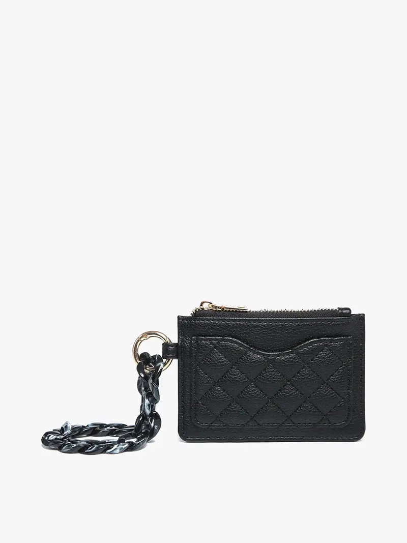 Black Rhodes Quilted Chain Wristlet Wallet 1