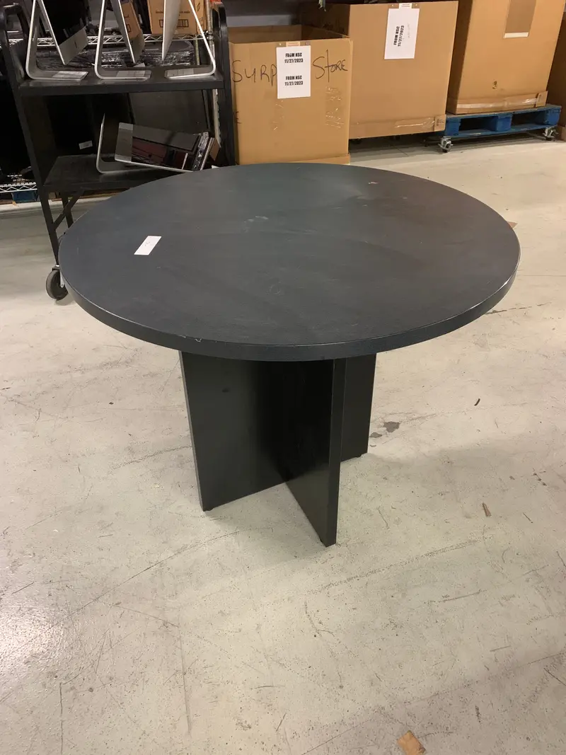 Black Round Solid Wood Dining Table 1