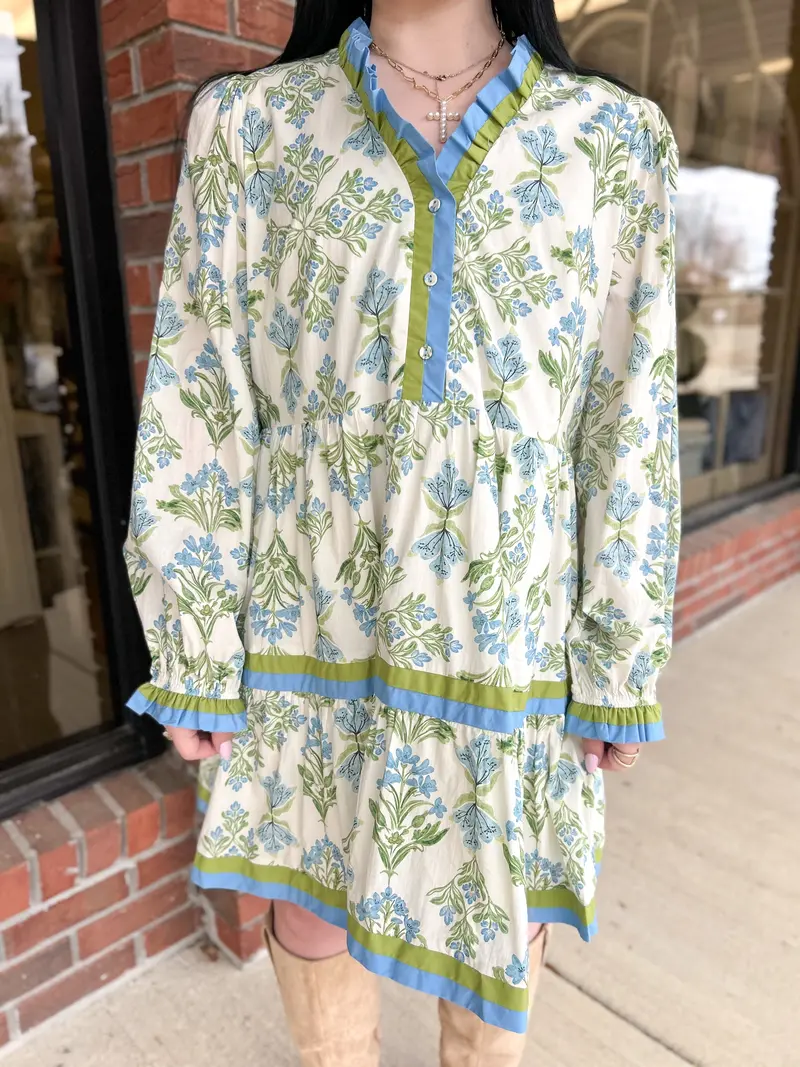 Blue Belle Long-Sleeve Party Dress 1