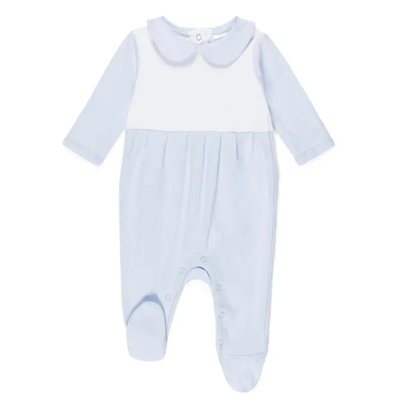 Blue Peter Pan Collar Footed Sleepsuit 1