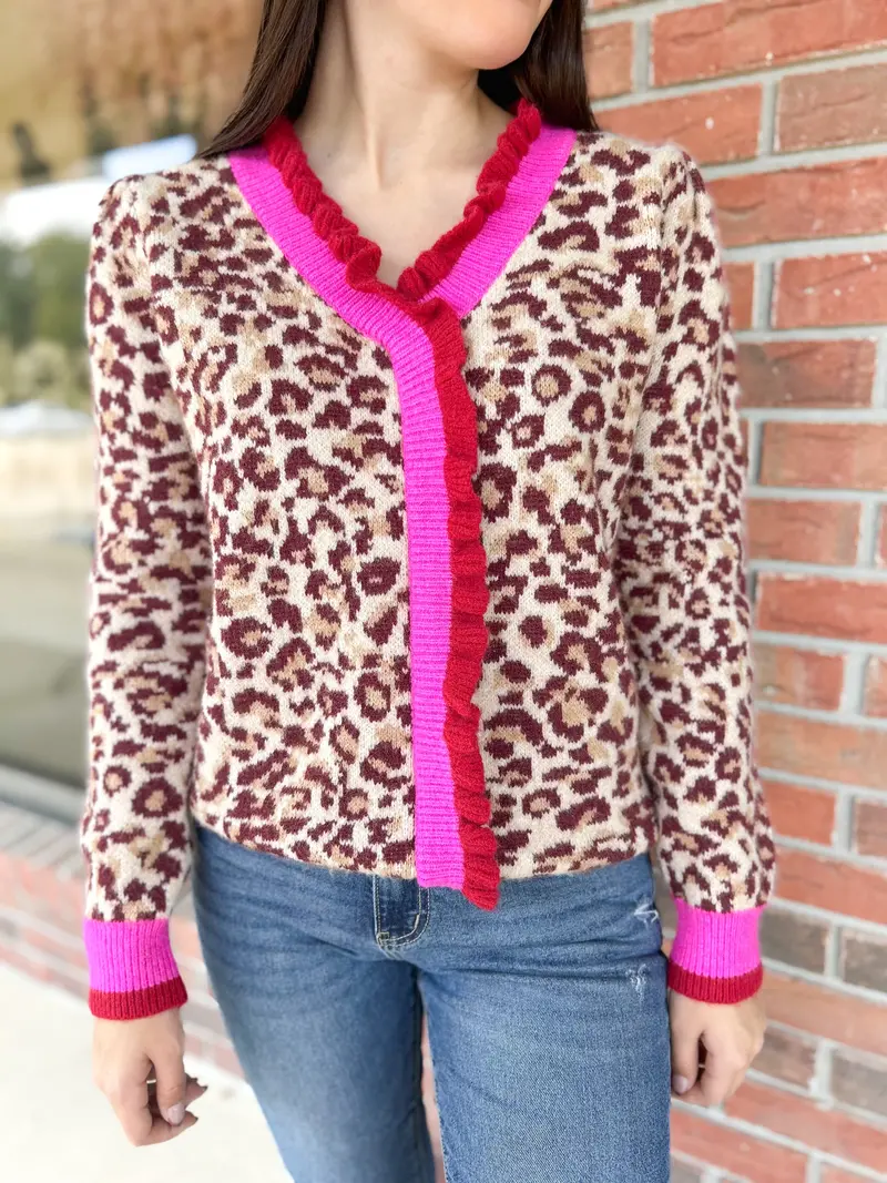 Bold Statement Sweater Featuring Contemporary Leopard Design 1
