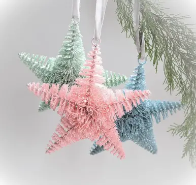 Bottle Brush Star Ornament For Tree Or Wreath 1