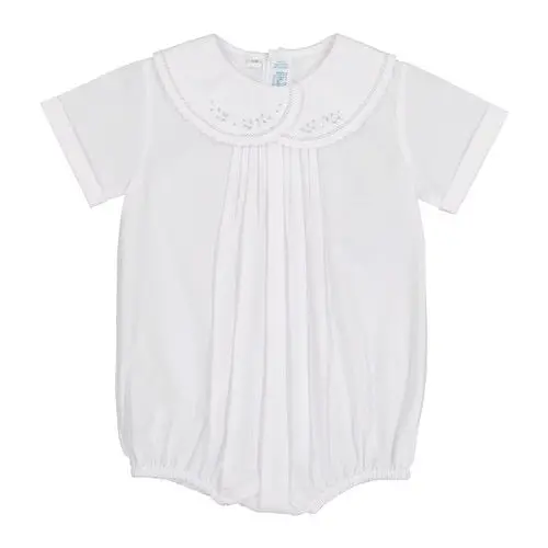 Boys' Vintage Leaf-Embroidered Creeper Outfit 1