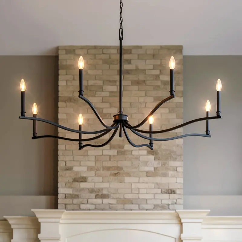 Brentwick Black Classic Chandelier – 25"H X 52"W Contemporary Indoor Light 1