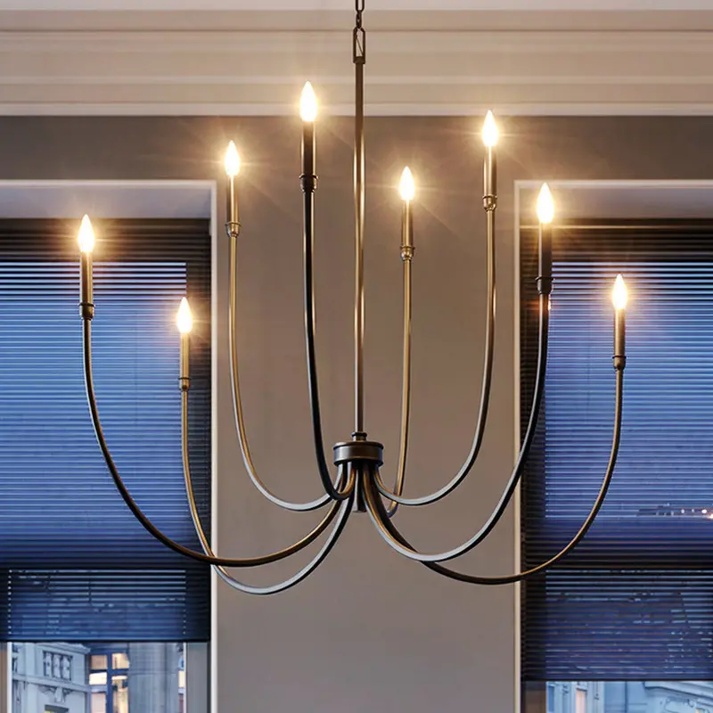 Brentwick Black Modern Chandelier – 43.5"H X 45.25"W Indoor Ceiling Light 1