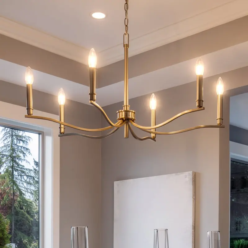 Brentwick Champagne Bronze Classic Chandelier – 17.75"H X 32"W Indoor Light 1