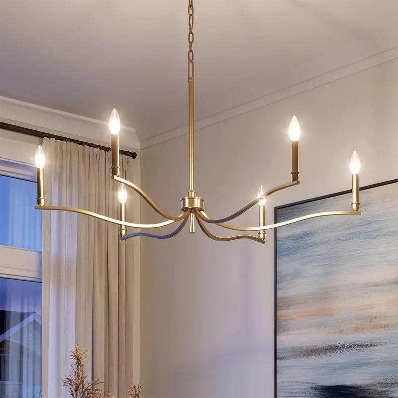 Brentwick Champagne Bronze Classic Chandelier – 22.25"H X 42"W Indoor Light 1