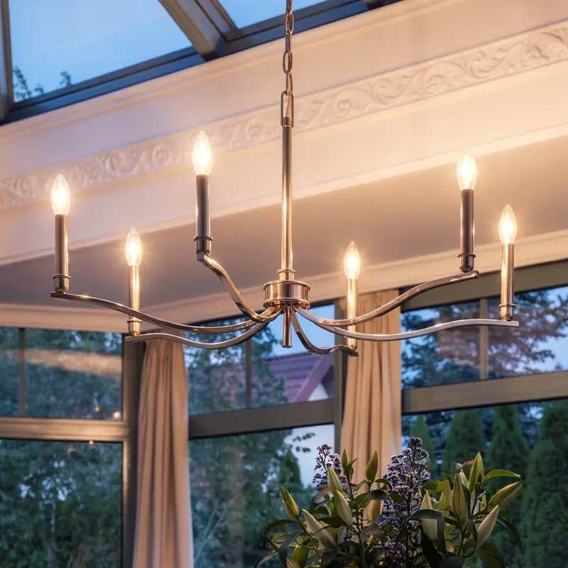 Brentwick Polished Nickel Classic Chandelier – 17.75"H X 32"W Small-Scale Fixture 1