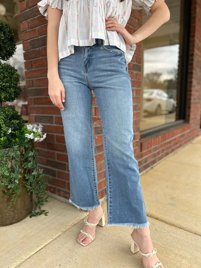 Bri Wide-Leg Jeans – Medium Wash, High Rise 1