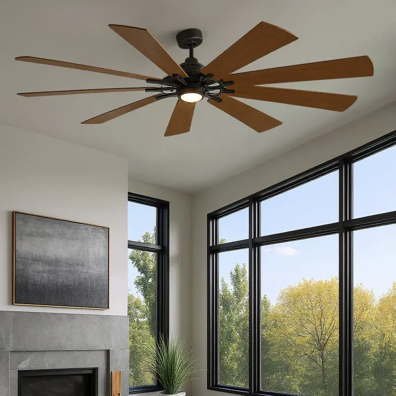 Carrisden Anvil Iron Americana Indoor/Outdoor Ceiling Fan – 85" Industrial Style 1