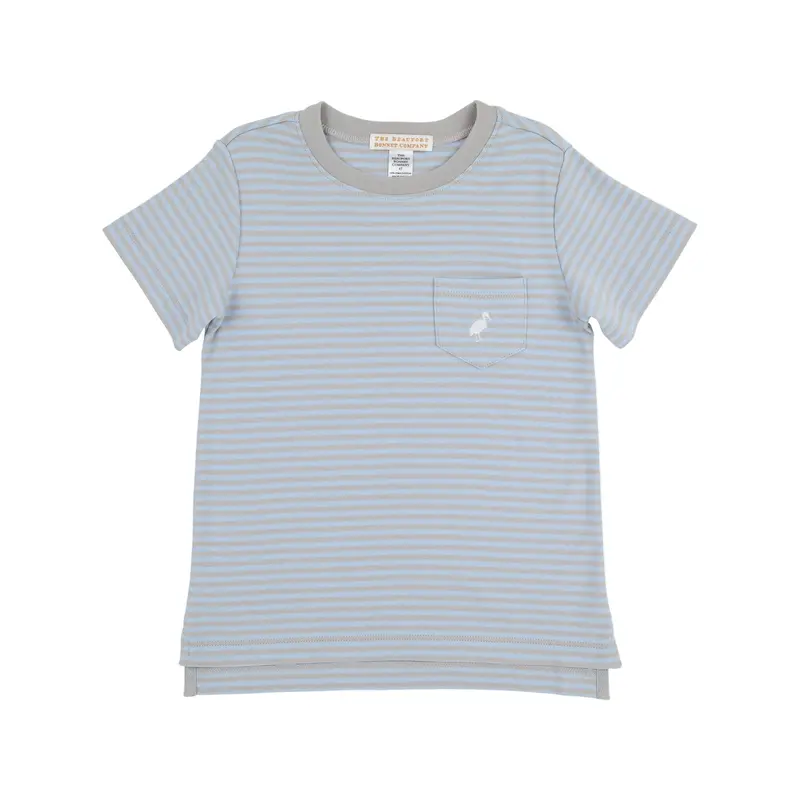 Carter Beale Street Blue & Grantley Gray Stripe Crewneck Sweater 1