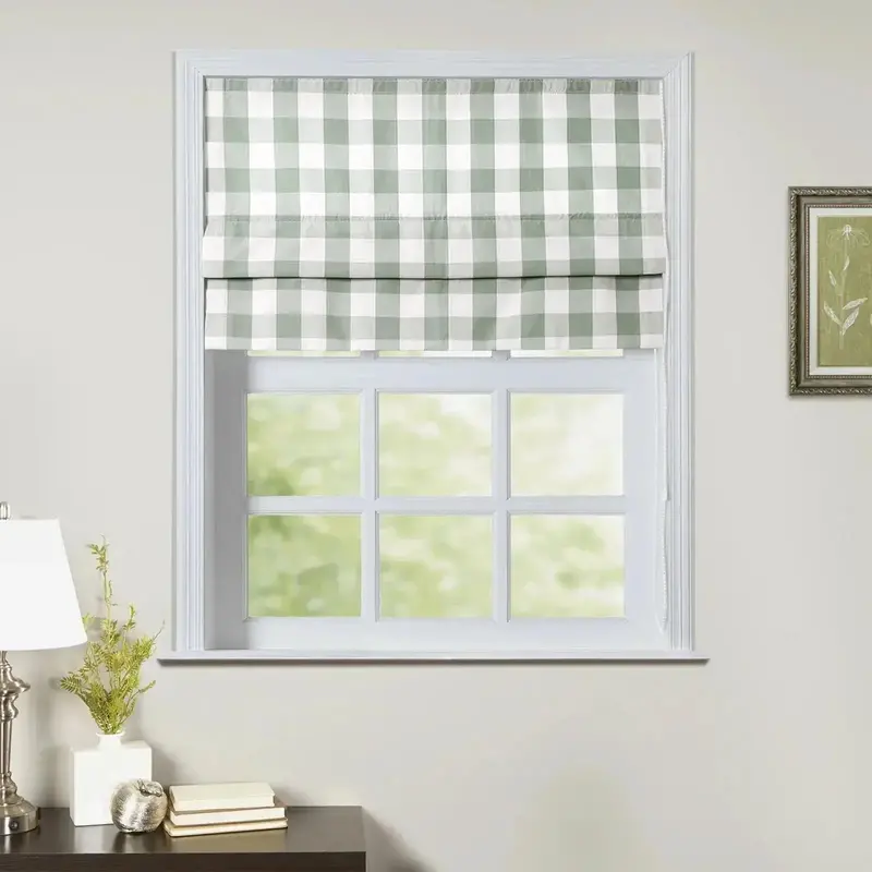 Celia Patterned Roman Shade With Traditional Cord Lift Mechanism 1
