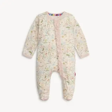 Charlotte Ruffle-Trimmed Modal Footie For Babies 1