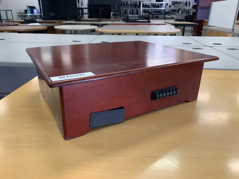 Cherry Wood Monitor Stand With Integrated Storage 1