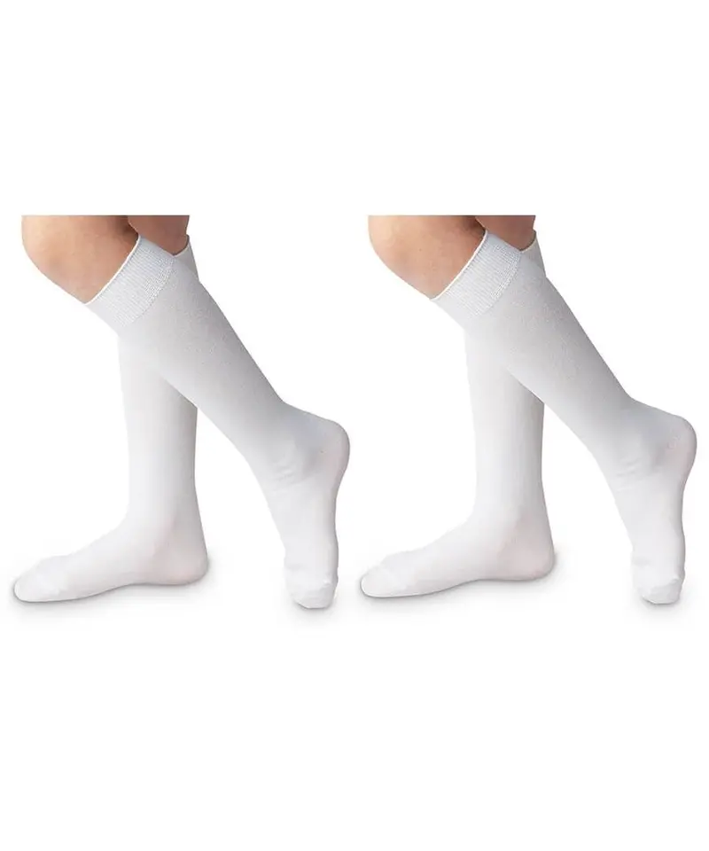 Classic White Nylon Knee-High Socks – 2-Pack 1