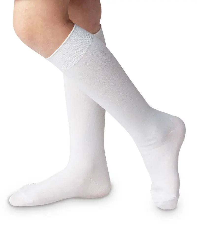 Classic White Nylon Knee-High Socks (Single Pair) 1
