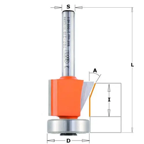 Cmt Adjustable Flush-Trim Router Bit – 0–25° Bevel, 8Mm Shank 1