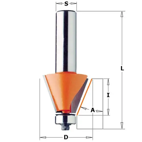 Cmt Chamfer Bit – 11.25° X 22Mm Cut Depth, 1/2" Shank 1