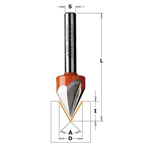 Cmt Laser Alignment Point Bit – 60° Angle, 1/4" Shank 1