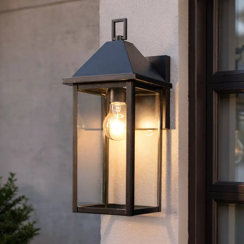 Colwyn Collection Matte Black Compact Wall Light – Exterior Farmhouse Sconce 1