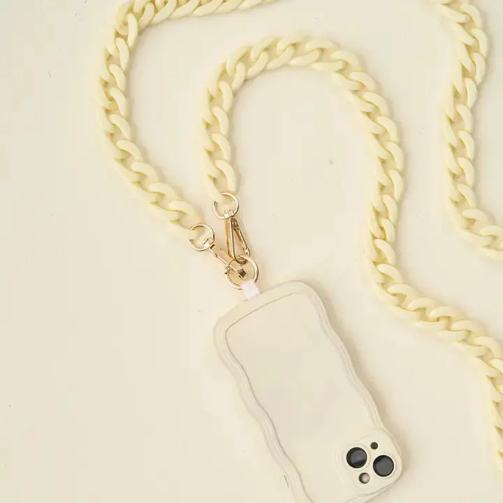 Cream 'Hold The Phone' Crossbody Chain Strap 1