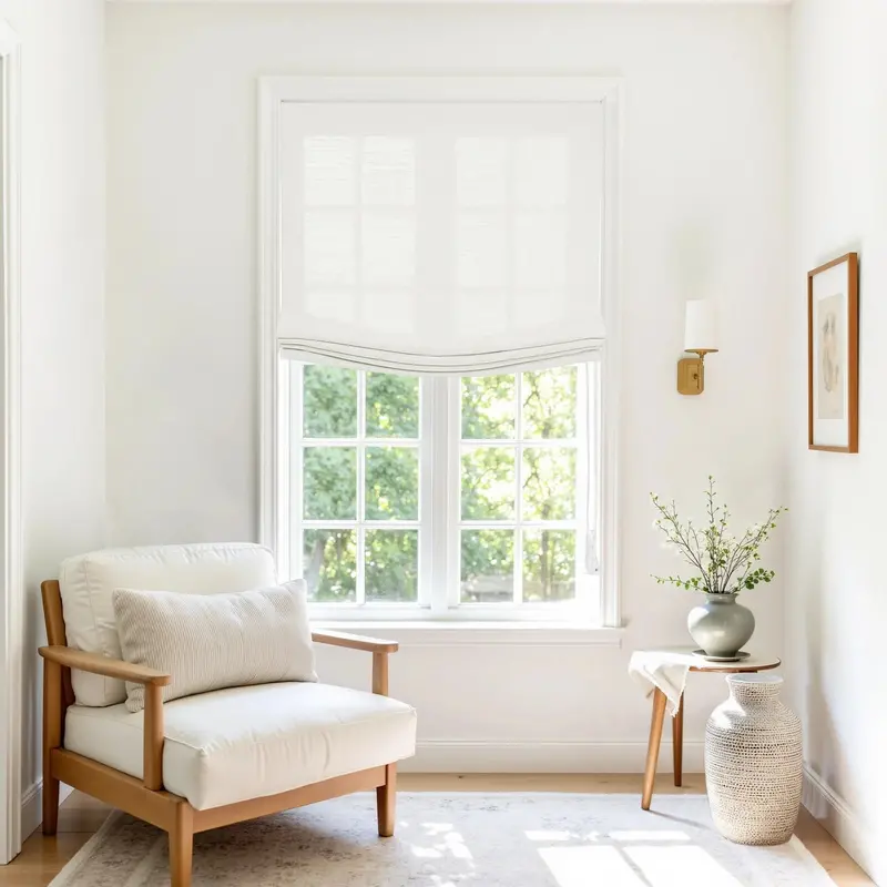 Custom-Designed Relaxed-Fold Roman Shades With Cord Lift Operation 1