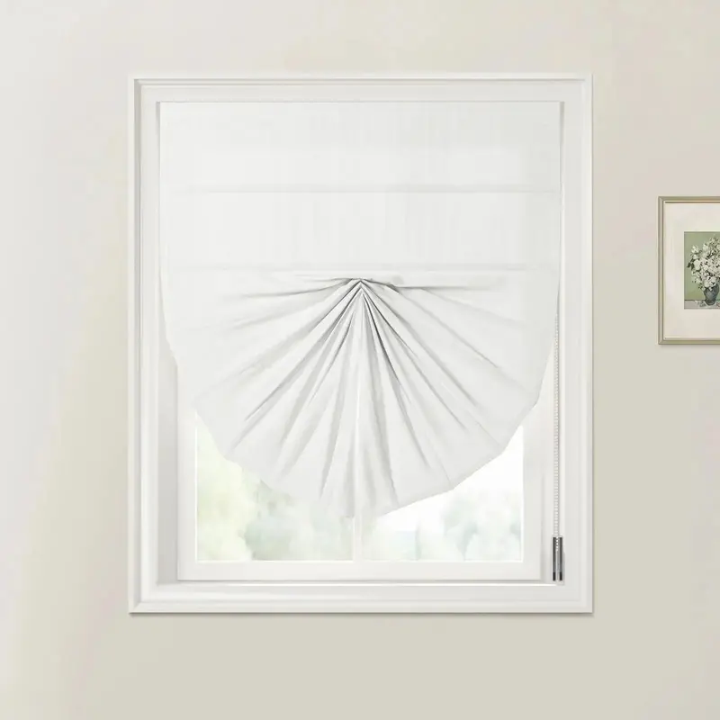Custom Fan-Style Roman Shades With Cord-Lift Operation 1