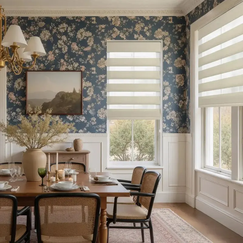 Custom Zebra-Print Day-Night Roman Blind With Cord Lift 1