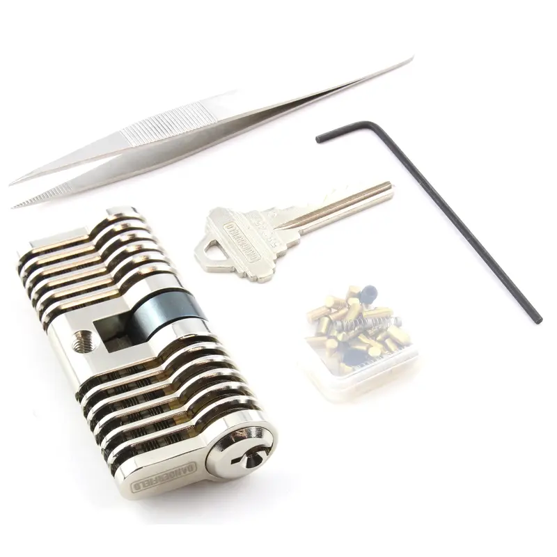 Dangerfield Soho Cutaway Training Lock – Fully Repinnable Metal Practice Lock With Pins & Tweezers 1