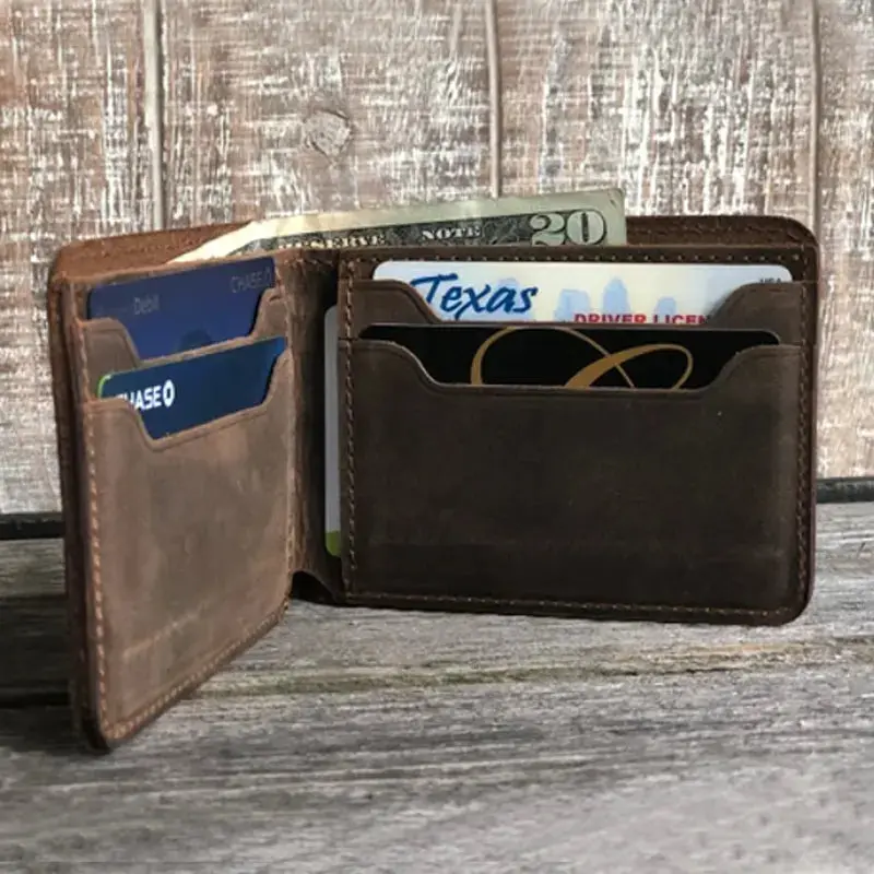 Dark Brown Bi-Fold Wallet – Premium Leather 1