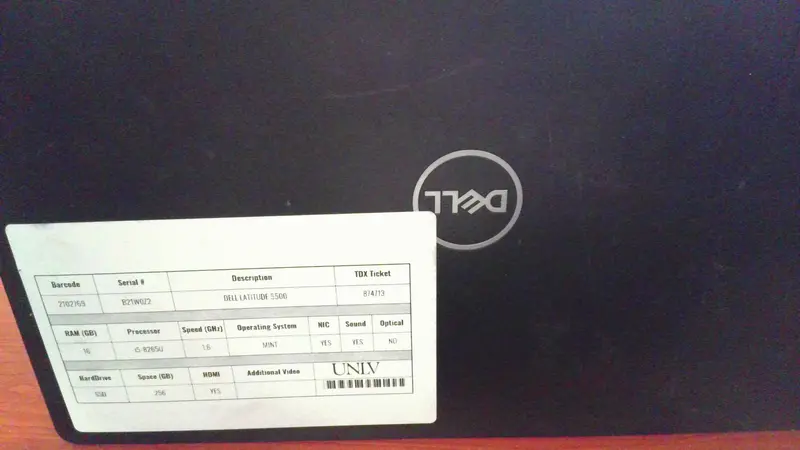 Dell Latitude 5500 Business Laptop – Tag 2102769, Serial B21W0Z2 1
