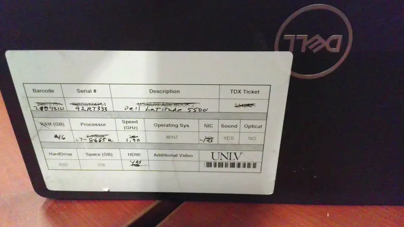 Dell Latitude 5500 Laptop – Service Tag 2104210 1