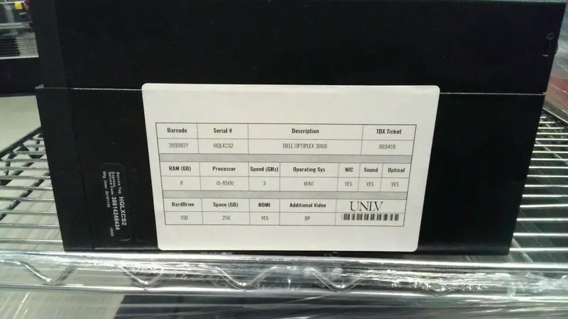 Dell Optiplex 3060 Mt Desktop – Serial Hqlxcs2, Asset Tag 2099821 1