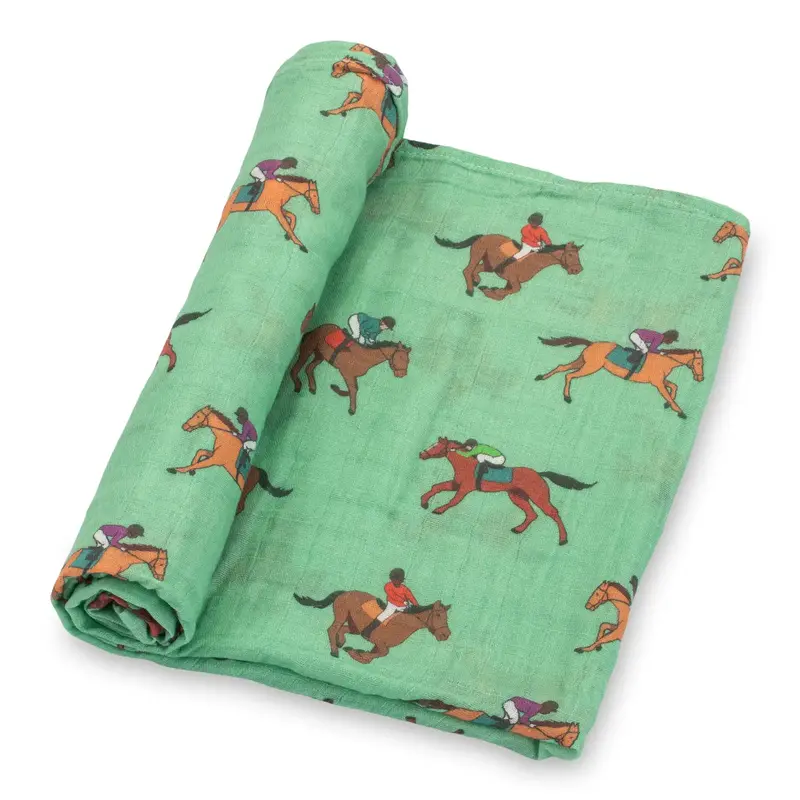 Derby Days Horse Racing Themed Baby Swaddle 1