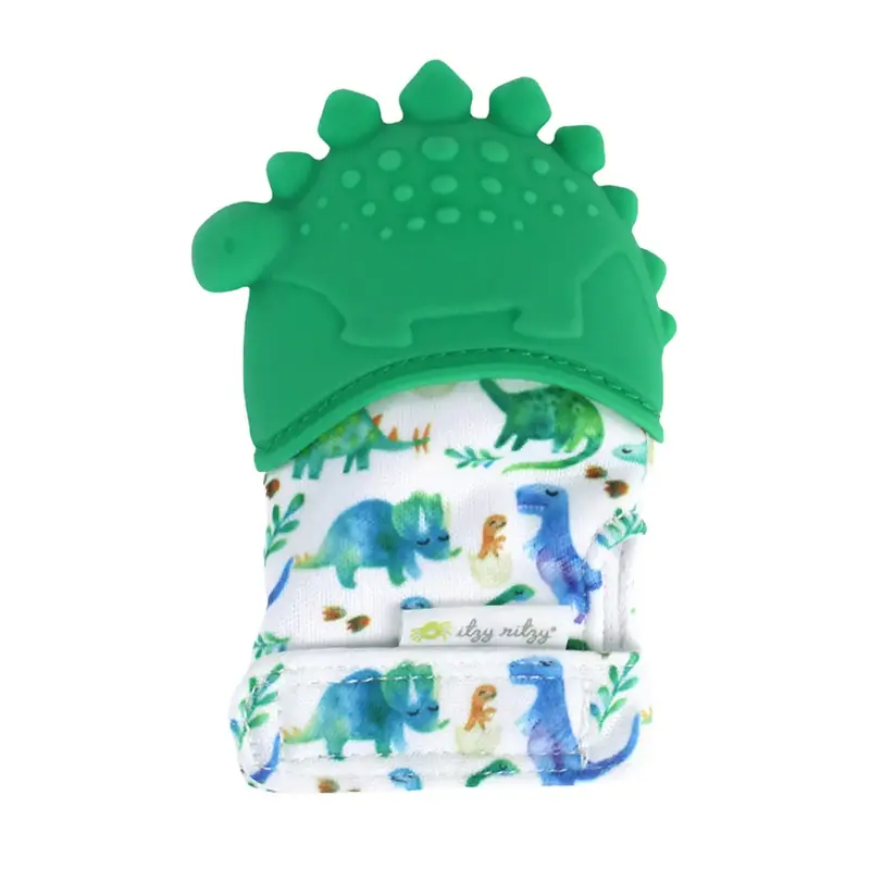 Dinosaur-Shaped Silicone Teething Mitt For Infants 1