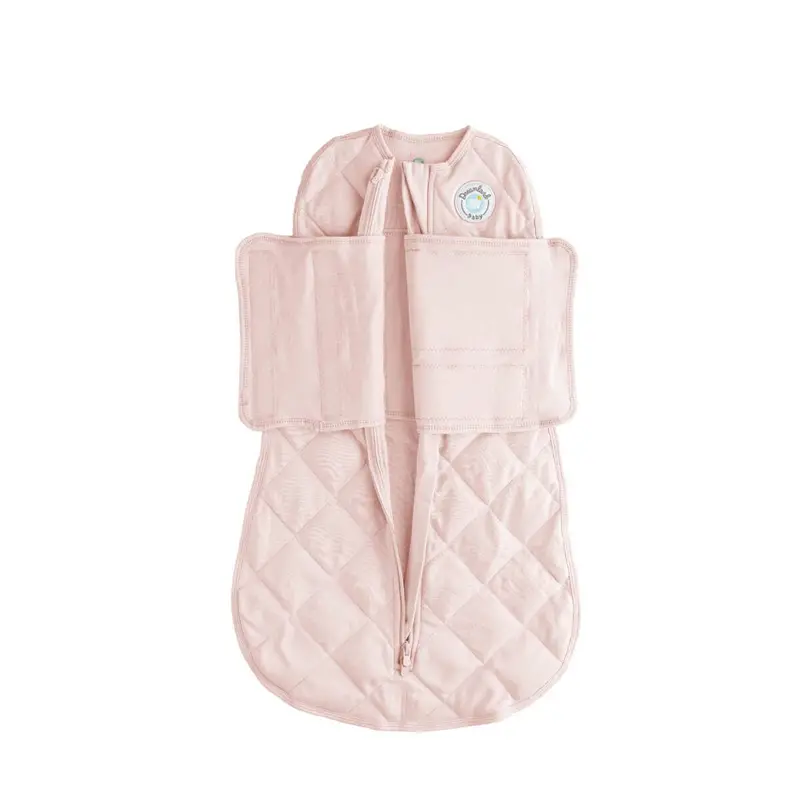 Dreamland Weighted Sleep Swaddle For Babies – Seashell Pink Organic Cotton 1