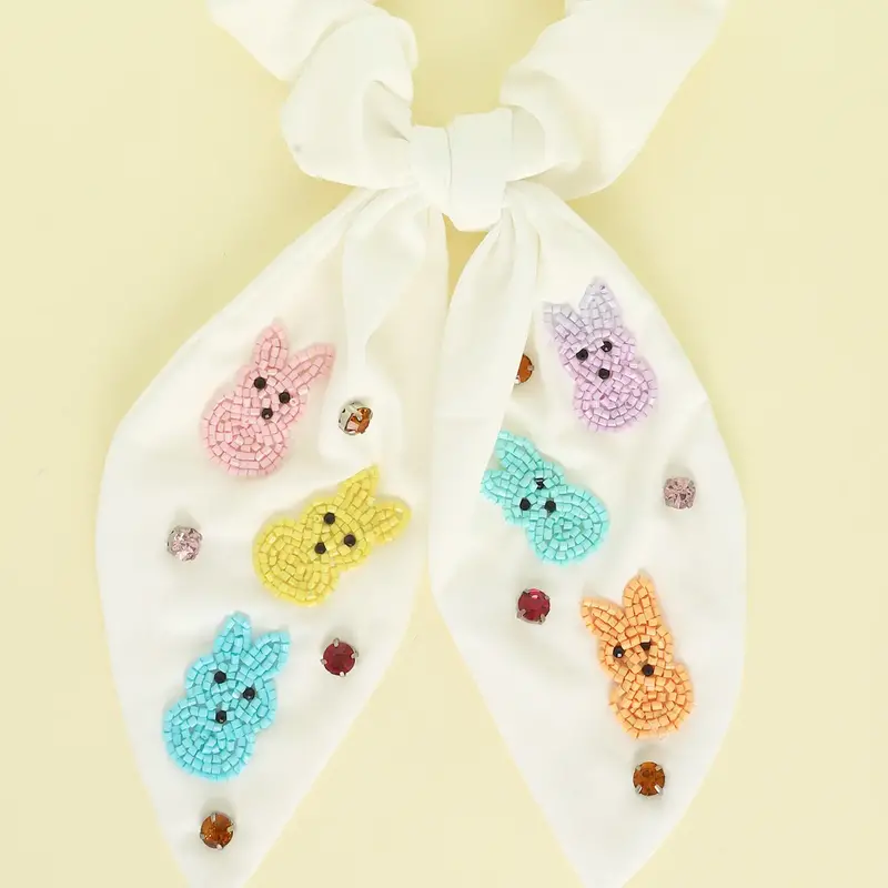 Easter-Themed Scrunchie With Oversized Bow And Uplifting Design 1