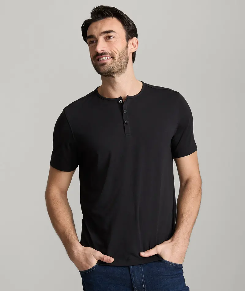 Ecosoft™ Henley – Soft Short-Sleeve Top 1