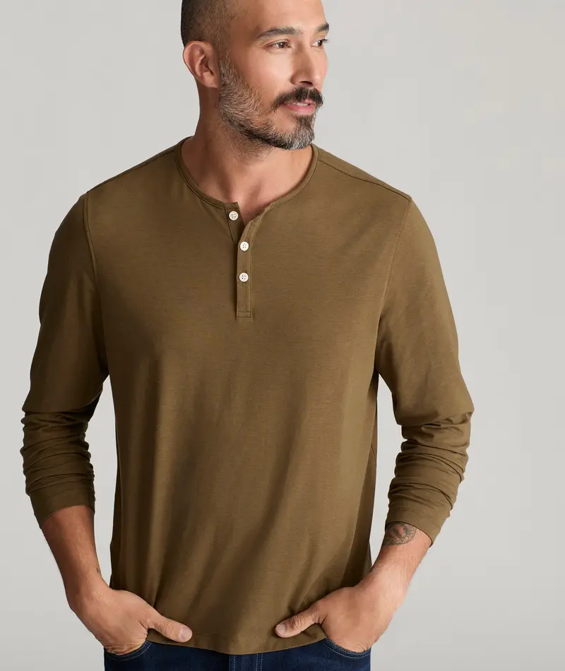 Ecosoft™ Lightweight Henley Top – Final Clearance 1